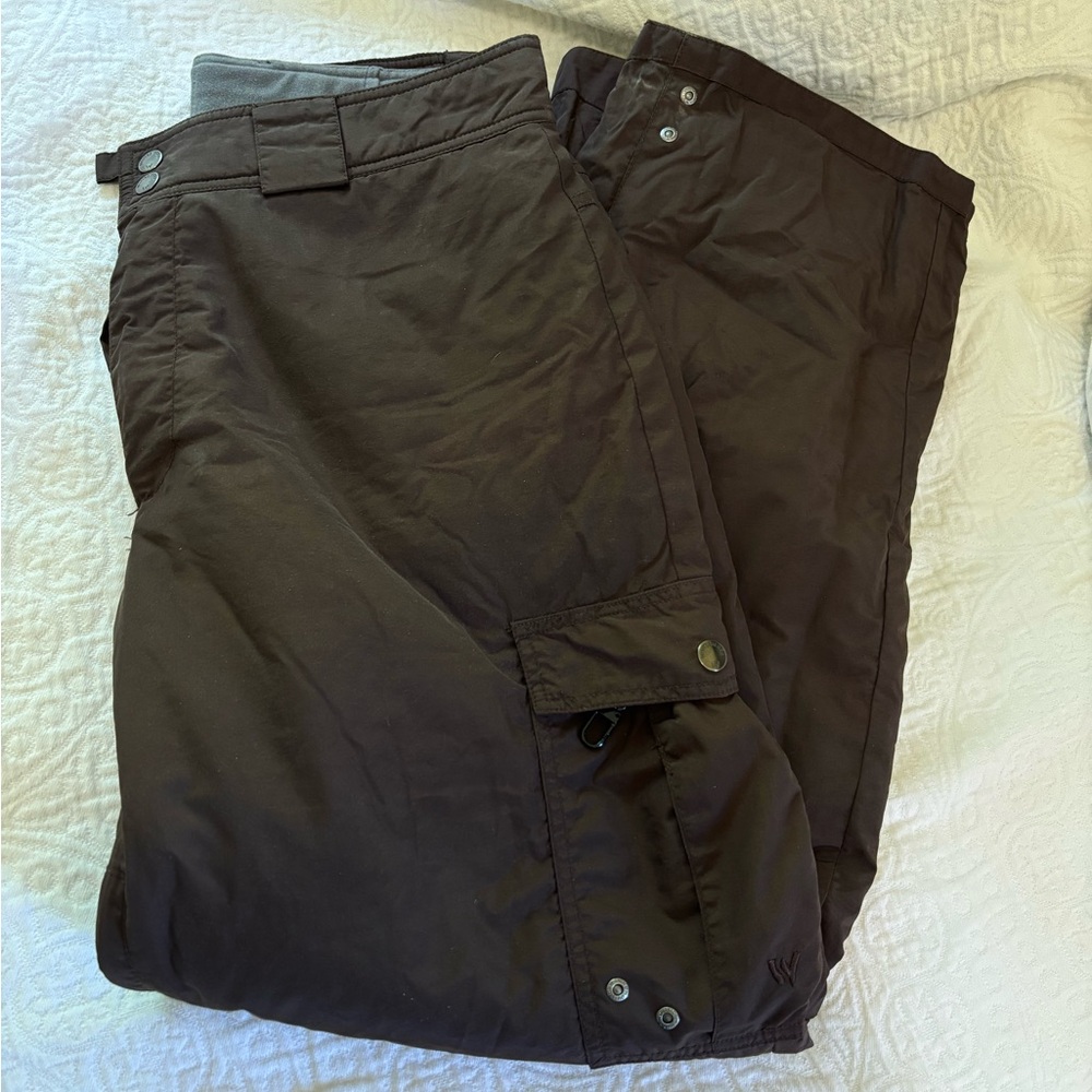 Mens White Sierra brown ski pants